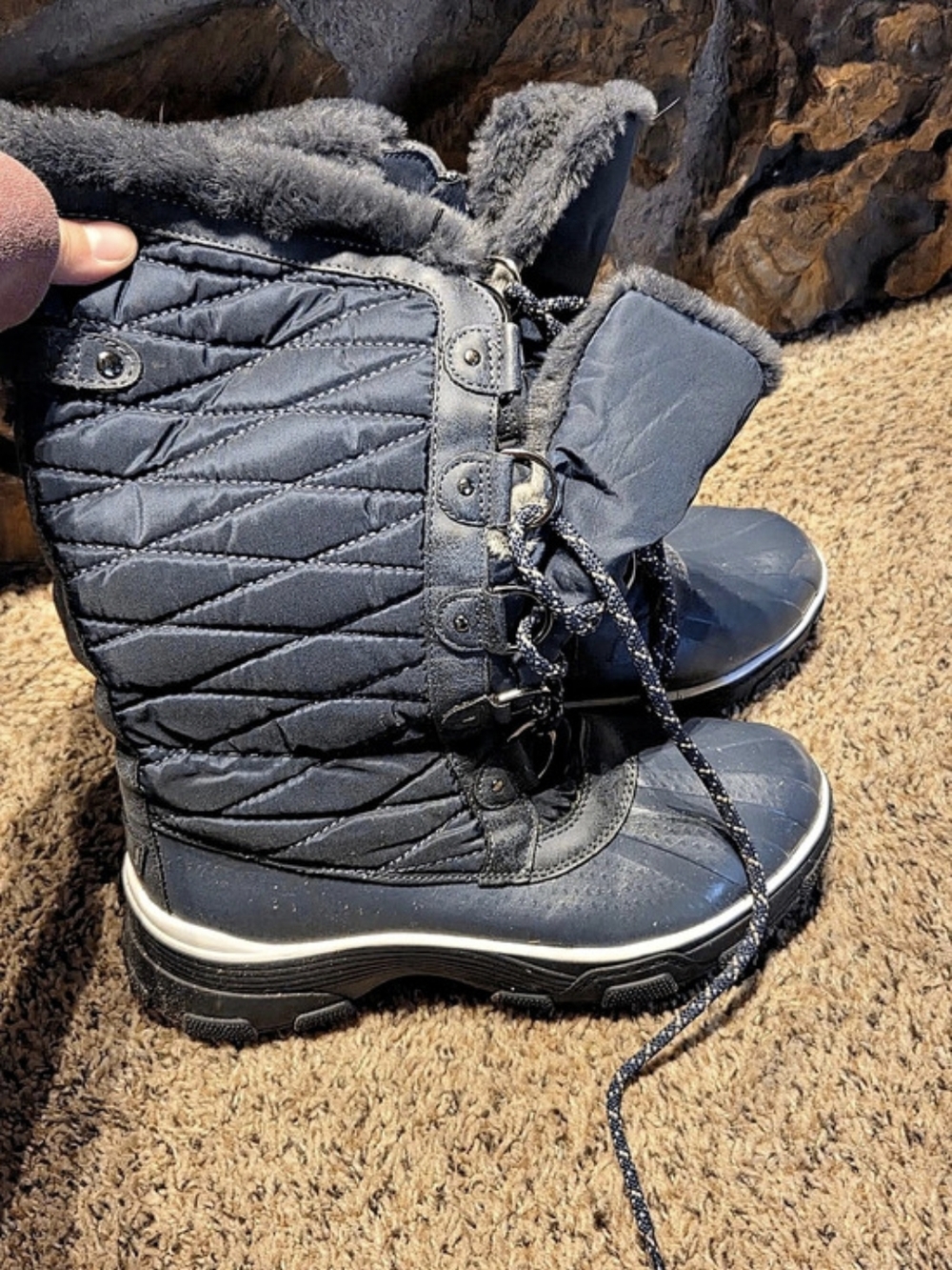 JBU Lorina Waterproof Winter Snow Boot Waterproof Winter Snow Boots Navy